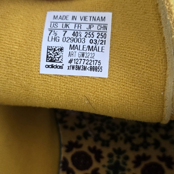 Adidas Yara Campus Floral Yellow Green Sneakers Mens 7.5 Womens 9.5 Rare - Picture 5 of 8